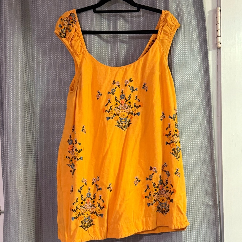 Free People wildflower embroidered mini dress